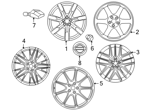 2010 Nissan GT-R Wheels, Covers & Trim Aluminum Wheel Diagram for D0300-JF01A