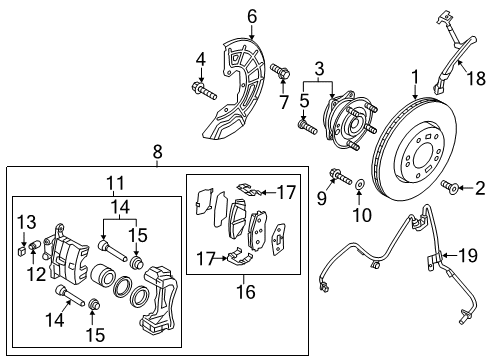 2020 Kia Optima Brake Components Brake Assembly-Front, RH Diagram for 58130-E6100