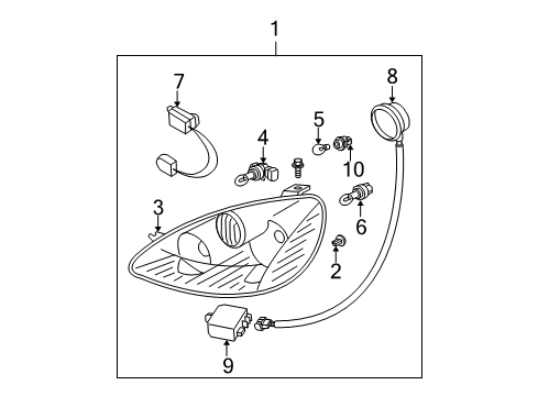 2004 Nissan Altima Bulbs Control-Head Lamp Diagram for 26055-8J100