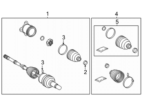 2019 Lexus UX250h Axle Shaft - Rear Axle Shaft Assembly Clamp Diagram for 42345-12280