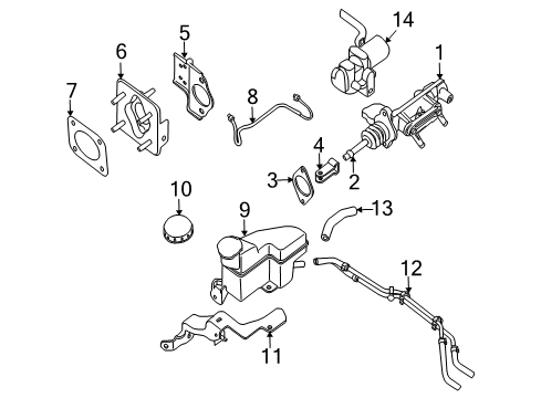 2007 Nissan Altima Hydraulic System Master Vacuum Assembly Diagram for 47210-JA00B