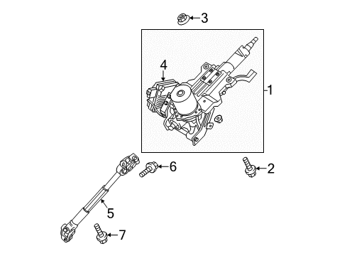 2011 Hyundai Sonata Steering Column Assembly Joint Assembly-Steering Diagram for 564002T500