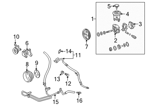 1998 Toyota 4Runner P/S Pump & Hoses, Steering Gear & Linkage Control Valve Diagram for 17630-15090