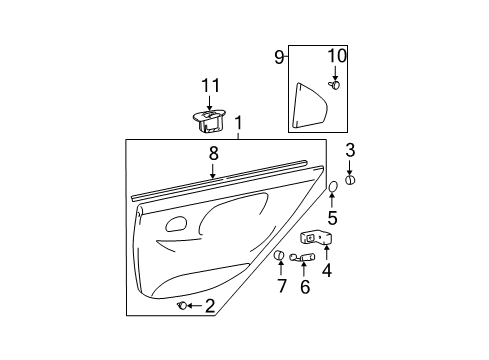 2003 Hyundai Sonata Rear Door Rear Power Window Sub Switch Assembly, Left Diagram for 93580-3D111-TI