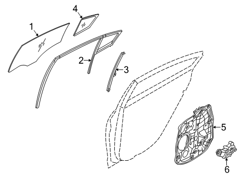 2015 Kia Forte Rear Door Glass-Rear Door Fixed LH Diagram for 83417A7020