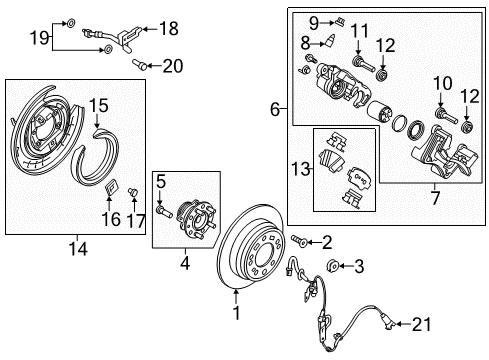 2017 Hyundai Sonata Rear Brakes Piston Diagram for 58235F6000