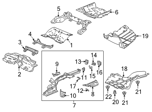 2020 Honda Accord Rear Body - Floor & Rails Patch, R. Outrigger Diagram for 65614-TVA-A00ZZ