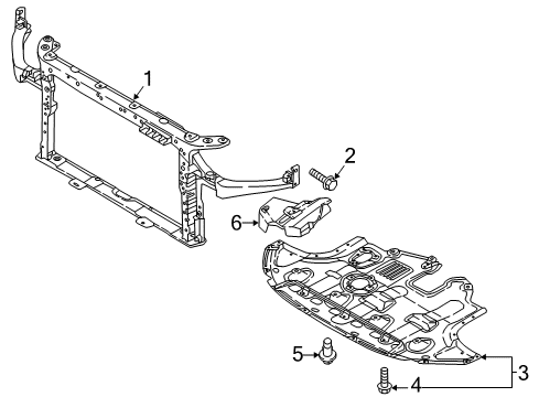 2018 Hyundai Ioniq Radiator Support Carrier Assembly-Front End Module Diagram for 64101-G2000