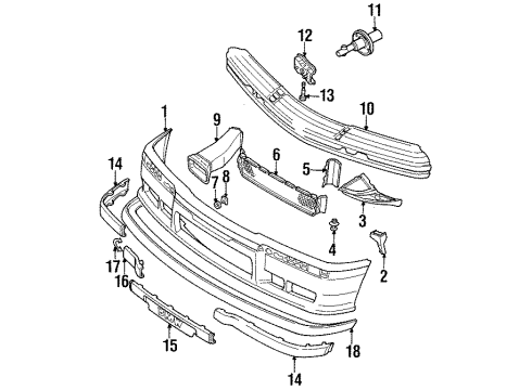 1995 BMW M3 Front Bumper Rubber Strip Right Diagram for 51112265638