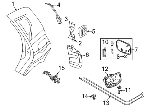 2011 Chevrolet Aveo5 Fuel Door Latch Diagram for 96534241