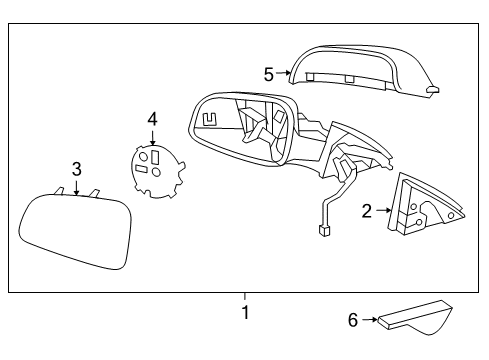 2013 Chevrolet Cruze Outside Mirrors Mirror Cover Diagram for 95215107