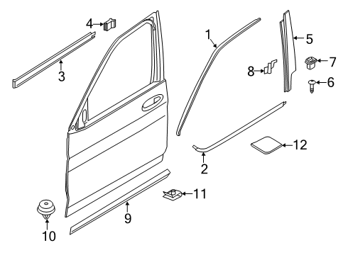 2022 BMW X4 Exterior Trim - Front Door COVER, COLUMN B, DOOR, FRONT Diagram for 51337416487