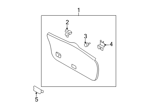 2008 Toyota Yaris Interior Trim - Lift Gate Lift Gate Trim Diagram for 67750-52080-B0