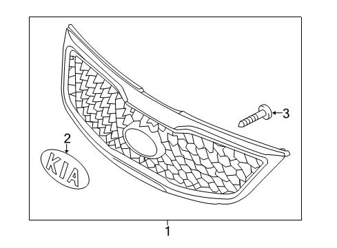 2014 Kia Sportage Grille & Components Radiator Grille Assembly Diagram for 863503W500