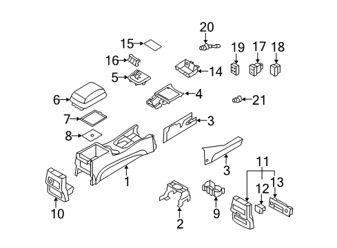 2007 Hyundai Santa Fe Heated Seats Drink Holder Diagram for 84680-0W002-J9