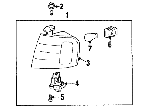 1999 Toyota Avalon Park & Signal Lamps Side Marker Lamp Diagram for 81527-AC030