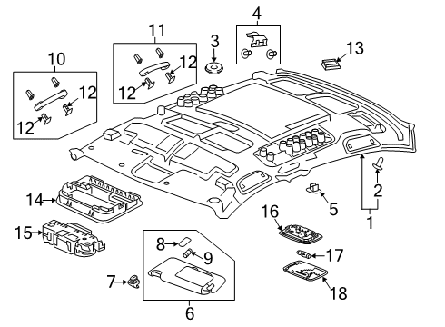 2020 Honda Insight Interior Trim - Roof Bulb Diagram for 83231-TBA-A92