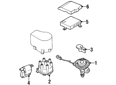 1986 Nissan D21 Powertrain Control Reman Engine Control Module Diagram for 2371M-12G74RE