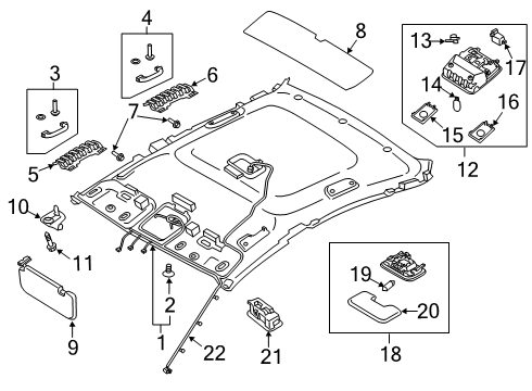 2021 Kia Forte Interior Trim - Roof Lamp Assembly-Overhead C Diagram for 92800M6010WK