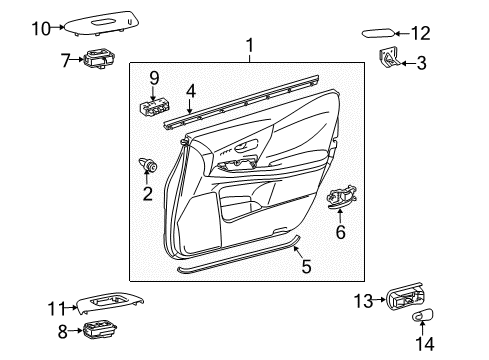 2010 Lexus HS250h Interior Trim - Front Door Weatherstrip, Front Door Glass, Inner LH Diagram for 68172-75010