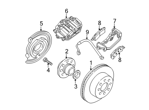 2005 Chevrolet Silverado 1500 HD Brake Components Rear Wheel Bearing Diagram for 15115916