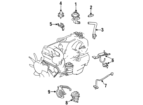 1997 Toyota Land Cruiser EGR System Vacuum Valve Diagram for 25701-66011