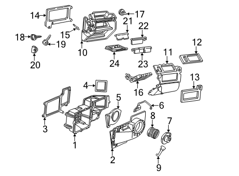 2002 Chevrolet Express 2500 Blower Motor & Fan Tube Diagram for 52468304