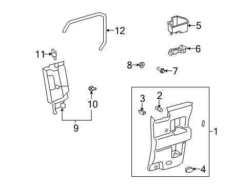 2009 Toyota FJ Cruiser Interior Trim - Rear Door Cup Holder Diagram for 66992-35010-B0