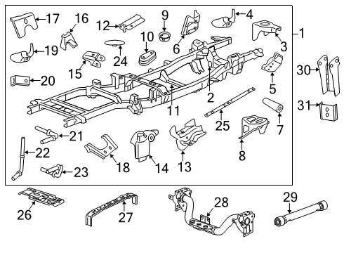 2016 Ram 2500 Frame & Components Rod-Exhaust Pipe Support Diagram for 68161501AA