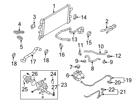 2008 Saturn Astra Radiator & Components Throttle Body Heater Outlet Hose Diagram for 55562377