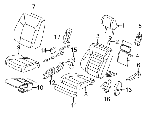2018 Honda Pilot Passenger Seat Components Armrest Assembly, Front Seat (Shadow Beige) Diagram for 81180-TG7-A31ZA