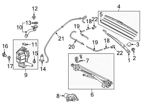 2018 Toyota Camry Wiper & Washer Components Washer Pump Diagram for 85330-33070