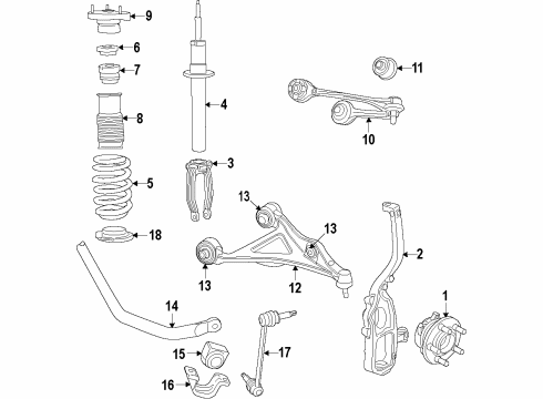2021 Dodge Charger Suspension Components, Lower Control Arm, Upper Control Arm, Stabilizer Bar Front Coil Spring Right Diagram for 5181860AA