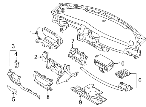 2020 Kia Optima Cluster & Switches, Instrument Panel Panel Assembly-Center Facia Diagram for 84730A8210WK
