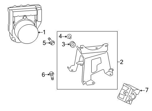 2019 Toyota Highlander Anti-Lock Brakes Mount Bracket Diagram for 44590-0E100