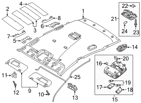 2020 Hyundai Elantra GT Interior Trim - Roof Pad-Roof Diagram for 85305-G3000