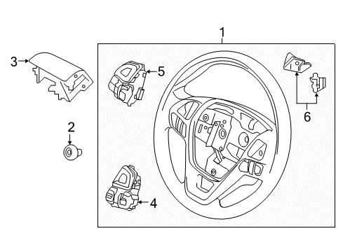 2019 Ford Explorer Steering Column & Wheel, Steering Gear & Linkage Cruise Switch Diagram for GB5Z-9C888-AA