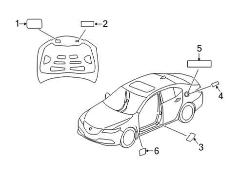 2022 Acura TLX Information Labels Label Air Conditioner Diagram for 80050-TJB-A00