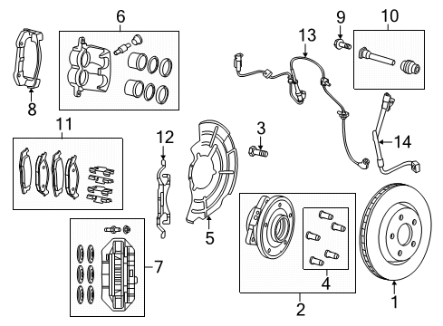 2021 Dodge Durango Front Brakes FRONT DISC BRAKE Diagram for 68532199AC