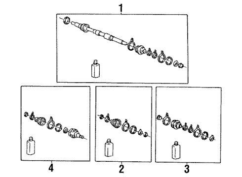 1993 Mitsubishi Precis Axle Shaft - Front Boot Kit-Front Axle Differential Side Diagram for 49506-24A00