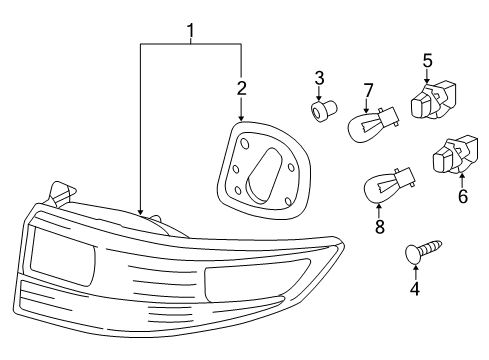 2005 Honda Accord Bulbs Lamp Unit, L. Diagram for 33551-SDA-A11