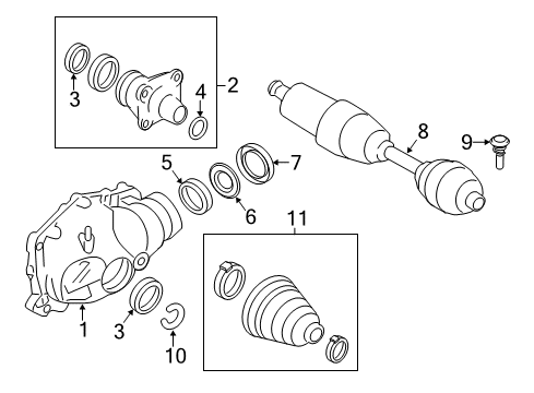 2022 BMW X3 Carrier & Front Axles Final Drive (Front Axle) Diagram for 31508487445
