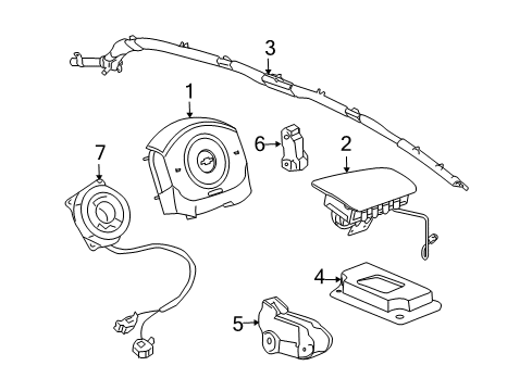 2007 Chevrolet Cobalt Air Bag Components Airbag, Steering Wheel Diagram for 15926197