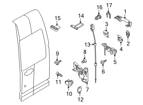 2012 Ford Transit Connect Back Door - Lock & Hardware Lock Cylinder Diagram for YC1Z-7806082-A