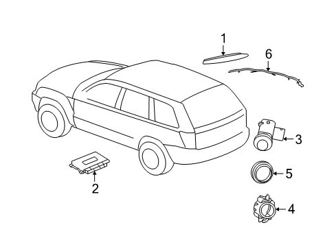 2008 Jeep Grand Cherokee Parking Aid Display-Parking Assist Diagram for 56046042AA