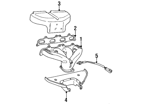 1996 Eagle Talon Exhaust Manifold Shield Exhaust Manifold Diagram for 4667665