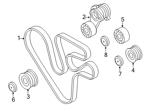 2008 BMW X6 Belts & Pulleys Belt Tensioner Diagram for 11287627052