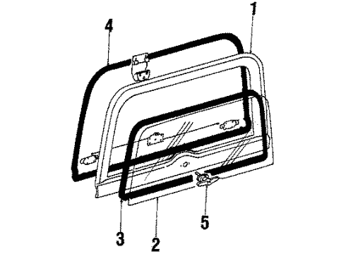 1985 Jeep CJ7 Lift Gate Seal Weather Diagram for J5454184