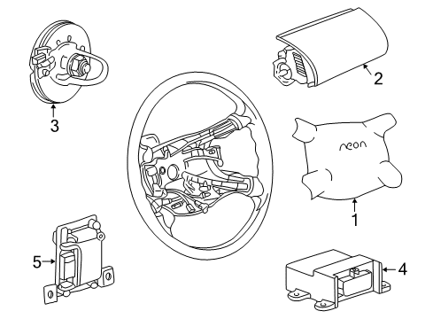 2000 Dodge Neon Air Bag Components Original Clockspring Diagram for 4793585
