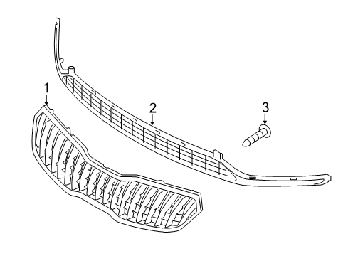 2016 Kia Forte Grille & Components MOULDING -Front Bumper A Diagram for 86522A7000